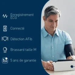 TENSIOMÈTRE ÉLECTRONIQUE AU BRAS COMPLETE ECG INTÉGRÉ OMRON - brassard 22 à 42 cm