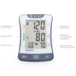 TENSIOMÈTRE ÉLECTRONIQUE BRAS TENSONIC PRÉCISION PROFESSIONNELLE SPENGLER - brassard ml 22-42 cm