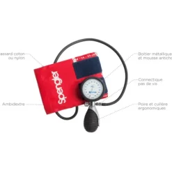 TENSIOMÈTRE MANOPOIRE LIAN MÉTAL ADULTE AMBIDEXTRE SPENGLER - rouge