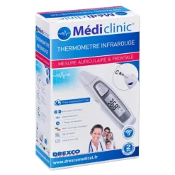 THERMOMÈTRE MULTIFONCTION 2 EN 1 SANS CONTACT ET AURICULAIRE MEDICLINIC
