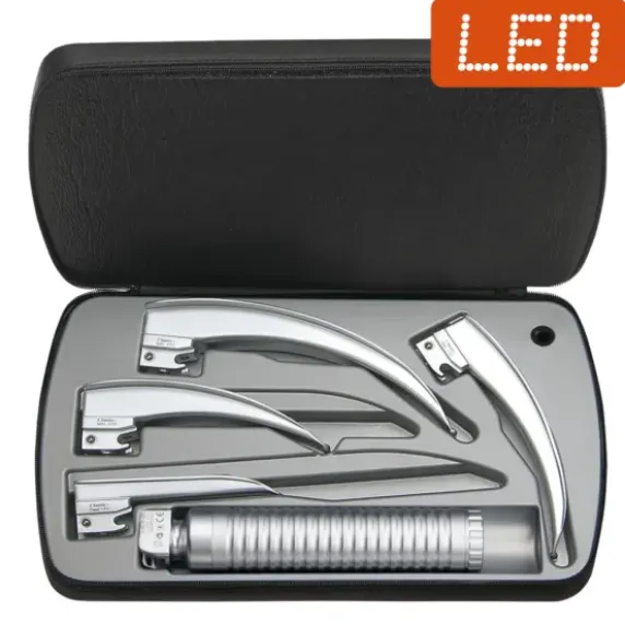 TROUSSE DE LARYNGOSCOPE F.O. LED HEINE - 4 lames