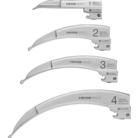 TROUSSE DE LARYNGOSCOPE F.O. LED HEINE - 4 lames