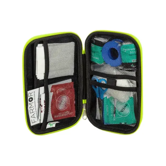 TROUSSE DE SECOURS ÉCOLE PETIT MODÈLE COMPACTE FARMOR - vert fluo