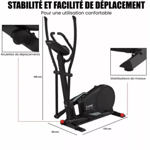 VELO ELLIPTIQUE HELIS AUTO-ALIMENTE CONNECTE CARE - auto-alimenté