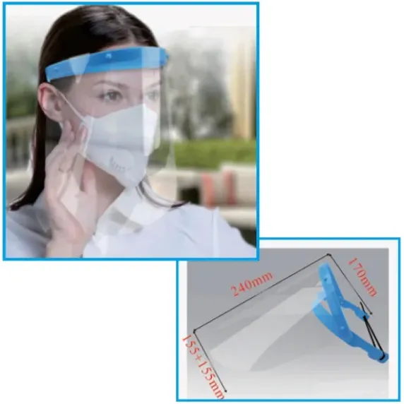 VISIÈRE ROTATIVE ÉLASTIQUE DE SERRAGE PET ANTI-BUÉE - 240 x 170 mm