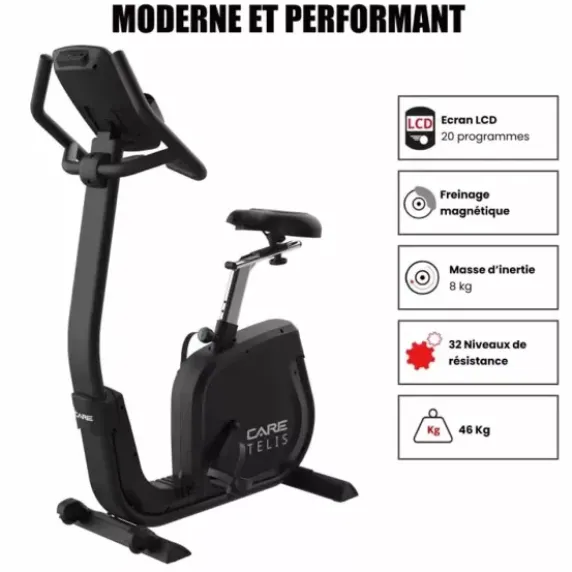 VÉLO D'APPARTEMENT ERGOMÈTRE TELIS CONNECTÉ CARE - usage professionnel