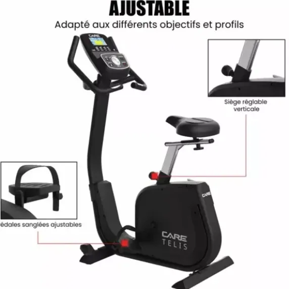 VÉLO D'APPARTEMENT ERGOMÈTRE TELIS CONNECTÉ CARE - usage professionnel