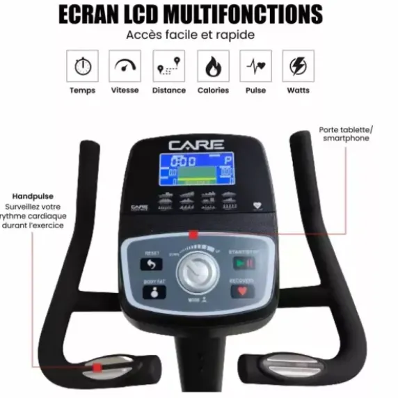VÉLO D'APPARTEMENT ERGOMÈTRE TELIS CONNECTÉ CARE - usage professionnel