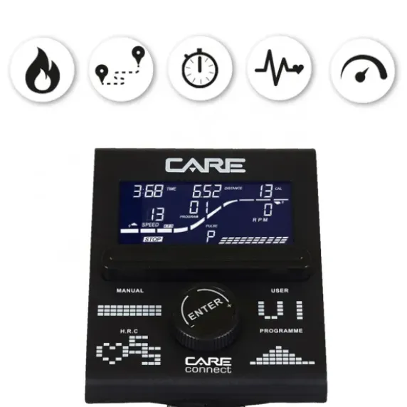 VÉLO D'APPARTEMENT MOTORISÉ CV 395 24 PROGRAMMES CARE - vélo ergomètre