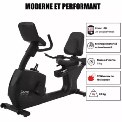 VÉLO ERGOMÈTRE SEMI-ALLONGÉ ROADSTER USAGE PROFESSIONNEL CARE - auto-alimenté